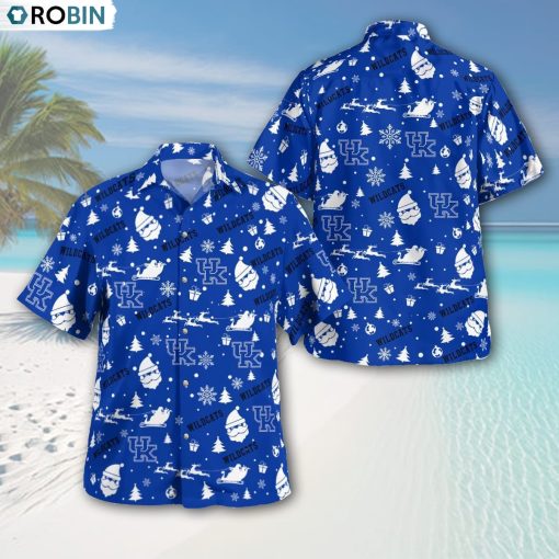 Kentucky Wildcats Christmas Pattern Button Shirt, Kentucky Wildcats Team Gifts