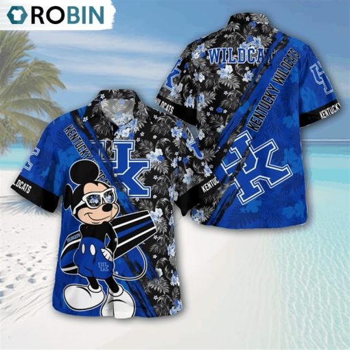Kentucky Wildcats Mickey Mouse Floral Short Sleeve Hawaii Shirt, Kentucky Wildcats Apparel