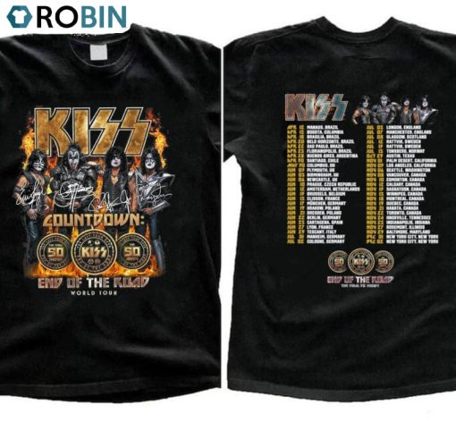 Kiss End Of The Road Shirt, Retro Music Tee Tops Tank Top