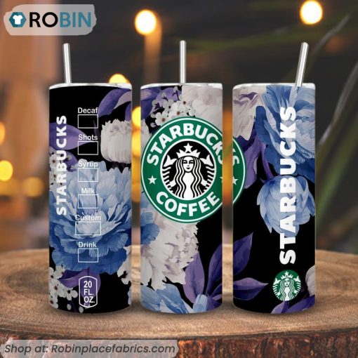 Lavender Flower Starbucks 3D Printed Skinny Tumbler Print Design