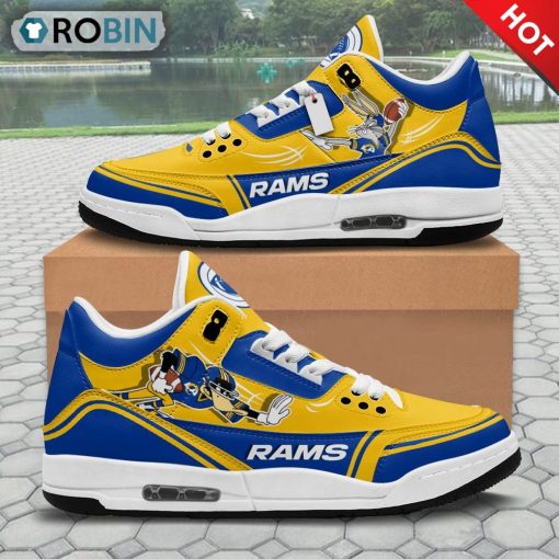 Los Angeles Rams Bugs Bunny Jordan 3 Sneakers