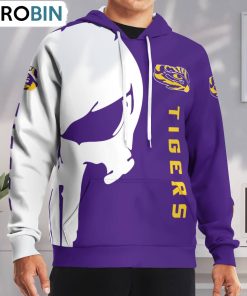 LSU Tigers Punisher Skull Hoodie and Zip Hoodie, LSU Tigers Team Gifts