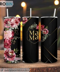 Mama Frame Flower 3D Printed Skinny Tumbler, Happy Mother’s Day Straight And Tapered Tumbler