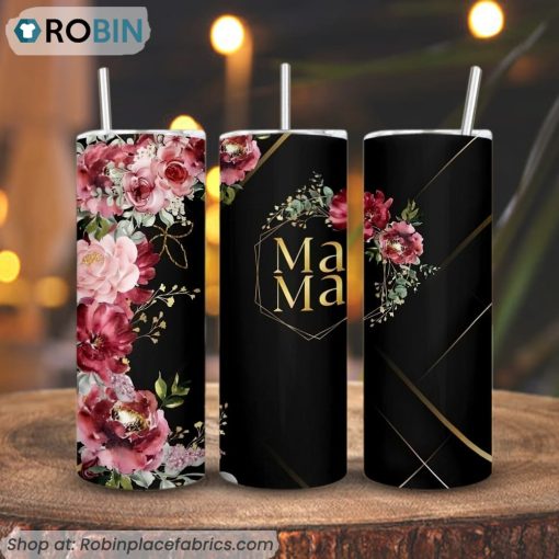 Mama Frame Flower 3D Printed Skinny Tumbler, Happy Mother’s Day Straight And Tapered Tumbler