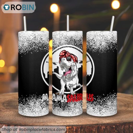 Mama Saurus 3D Printed Skinny Tumbler, T Rex Mom Tumbler