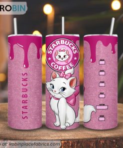 Marie Cat Starbucks Coffee 3D Printed Skinny Tumbler, Disney Cat Tumbler