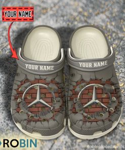 Mercedes-Benz Break Cracked Hole Design Crocs Shoes