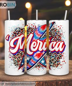 Merica Leopard Lightning Bolt 3D Printed Skinny Tumbler, 4th Of July Straight And Tapered Tumbler Merica Leopard Lightning Bolt 3D Printed Skinny Tumbler, 4th Of July Straight And Tapered Tumbler