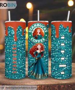 Merida Princess Starbucks Coffee 3D Printed Skinny Tumbler, Disney Brave Tumbler
