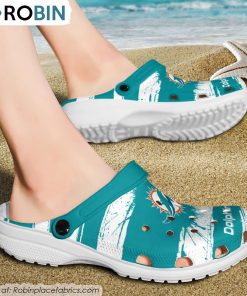 Miami Dolphins Ink Splash Crocs Shoes, Miami Dolphins Gear