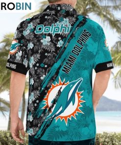 Miami Dolphins Mickey Mouse Floral Short Sleeve Hawaii Shirt, Miami Dolphins Apparel