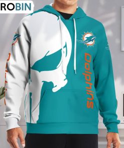 Miami Dolphins Punisher Skull Hoodie and Zip Hoodie, Dolphins Merchandise
