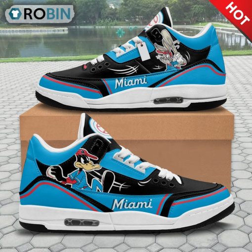 Miami Marlins Bugs Bunny Custom Jordan 3 Sneakers