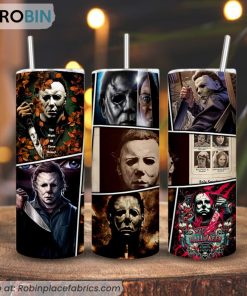 Michael Myers 3D Printed Skinny Tumbler, Halloween Movie Character Tumbler