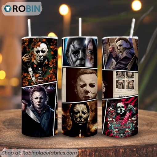 Michael Myers 3D Printed Skinny Tumbler, Halloween Movie Character Tumbler