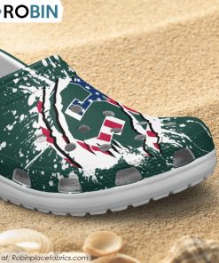 Michigan State Spartans American Flag Pattern Printed Crocs Shoes, Spartans Fan Gears Michigan State Spartans American Flag Pattern Printed Crocs Shoes, Spartans Fan Gears