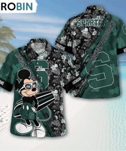 michigan-state-spartans-mickey-mouse-floral-short-sleeve-hawaii-shirt-1