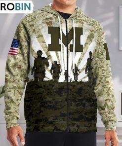 Michigan Wolverines Camouflage Pattern Hoodie and Zip Hoodie, Wolverines Gifts