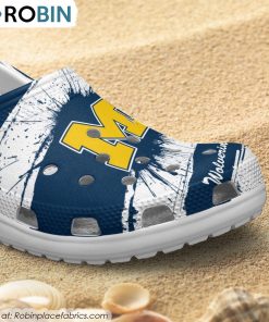 Michigan Wolverines Ink Splash Crocs Shoes, Wolverines Footwear