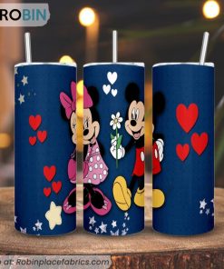 Mickey And Minne Valetine 3D Printed Skinny Tumbler
