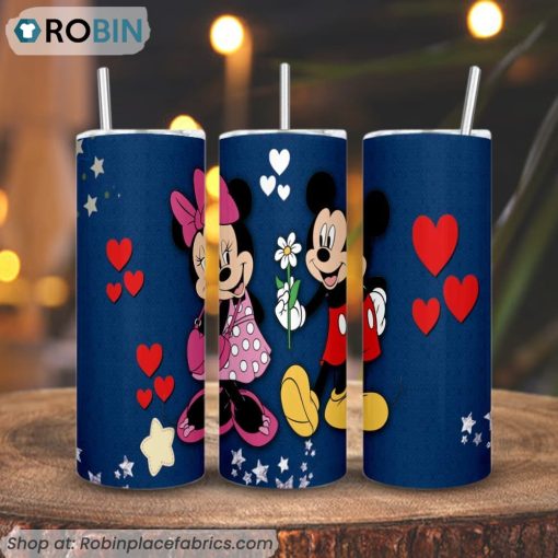 Mickey And Minne Valetine 3D Printed Skinny Tumbler