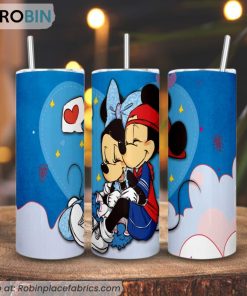 Mickey Love Minne Valetine 3D Printed Skinny Tumbler, Mickey Valentine Tumbler