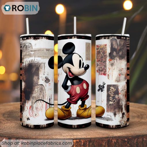Mickey Mouse Vintage 3D Printed Skinny Tumbler, Walt Disney Tumbler