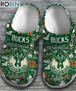 Milwaukee Bucks NBA Basketball Classic Crocs Shoes, Milwaukee Bucks Footwear