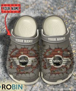 Mini Cooper Break Cracked Hole Design Crocs Shoes