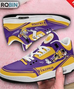 Minnesota Vikings Bugs Bunny Custom Jordan 3 Sneakers