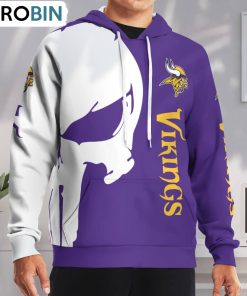 Minnesota Vikings Punisher Skull Hoodie and Zip Hoodie, Vikings Merchandise