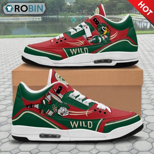 Minnesota Wild Bugs Bunny Custom Jordan 3 Sneakers