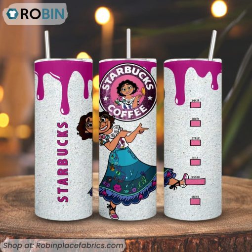 Mirabel Madrigal Starbucks Coffee 3D Printed Skinny Tumbler, Encanto Tumbler