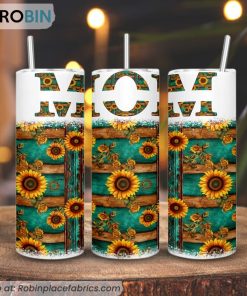 Mom Sunflower 3D Printed Skinny Tumbler, Mother’s Day Tumbler