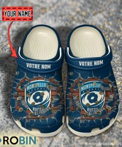 Montpellier Herault Rugby Break Cracked Hole Design Crocs Shoes