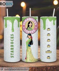 Mulan Starbucks Coffee 3D Printed Skinny Tumbler, Disney Princess Tumbler