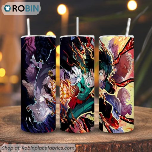 My Hero Academia Tumbler, Midoriya Izuku Deku 3D Printed Skinny Tumbler