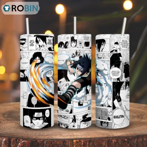 Naruto Sasuke Uchiha Skinny Tumbler, Anime Character Gift