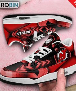 New Jersey Devils Custom Jordan 3 Sneakers