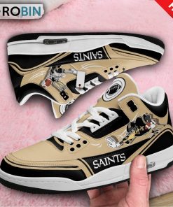 New Orleans Saints Bugs Bunny Custom Jordan 3 Sneakers