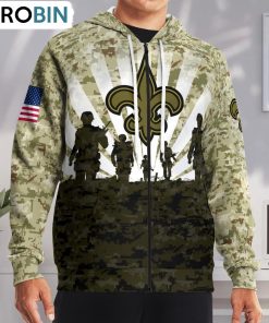 New Orleans Saints Camouflage Pattern Hoodie and Zip Hoodie, Saints Apparel
