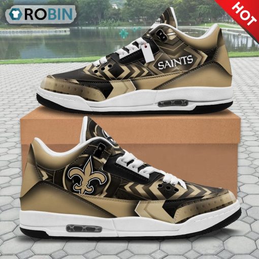 New Orleans Saints Custom Jordan 3 Sneakers