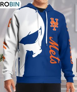 New York Mets Punisher Skull Hoodie and Zip Hoodie, New York Mets Clothing