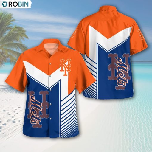 New York Mets Standard AOP Button Shirt, New York Mets Gifts
