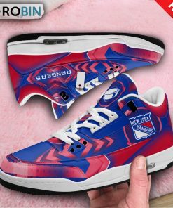 New York Rangers Custom Jordan 3 Sneakers