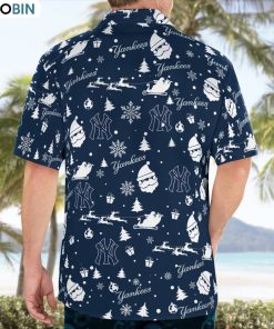 New York Yankees Christmas Pattern Button Shirt, Yankees Gifts for Fans