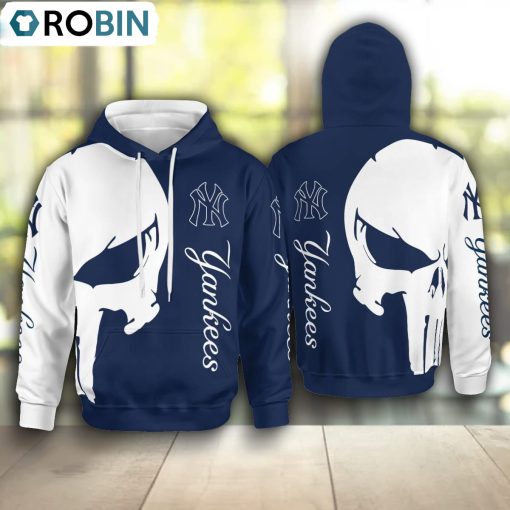 New York Yankees Punisher Skull Hoodie and Zip Hoodie, New York Yankees Merch