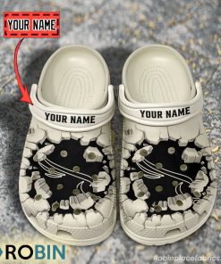 Newcastle Falcons Break Cracked Hole Design Crocs Shoes