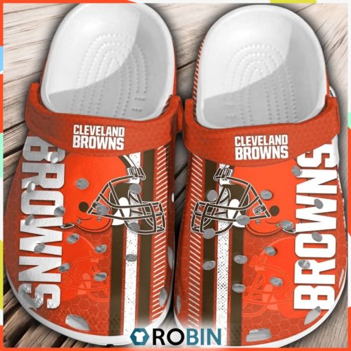 NFL Cleveland Browns Football Comfortable Crocs Shoes For Men Women