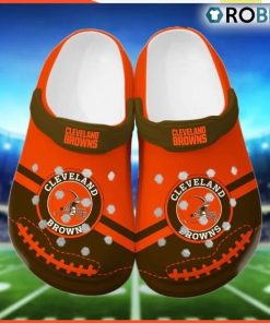 NFL Cleveland Browns Football Shoes Crocs Comfortable For Men Women